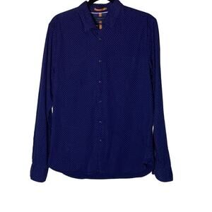 NWOT Denim & Flower Men’s  Blue & White Calico Floral Buttons Up Shirt Size M